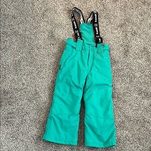 Kids Teal Snow Pants with Suspenders